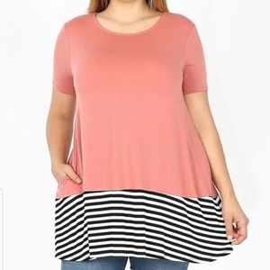 Striped + Solid Premium Top